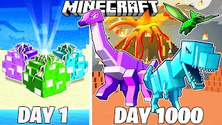 I Survived 1000 Days as DINOSAURS in HARDCORE Minecraft!