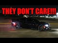 MOPAR GET SIDEWAYS INFRONT OF THE POLICE LEAVING THE WILDIST CAR MEET OF THE YEAR!!!