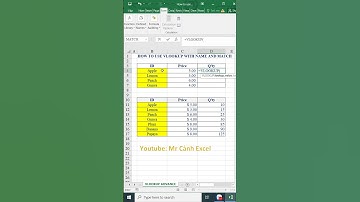 Cách kết hợp hàm VLOOKUP và hàm Match trong Excel #shorts
