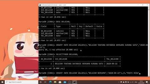 Membuat Database MySql/MariaDB di Command Prompt