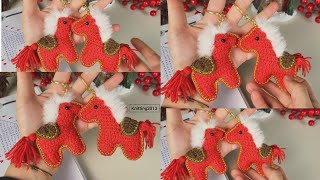 Crochet horse keychain making. Very easy written explanation. Gift ideas 🐎
