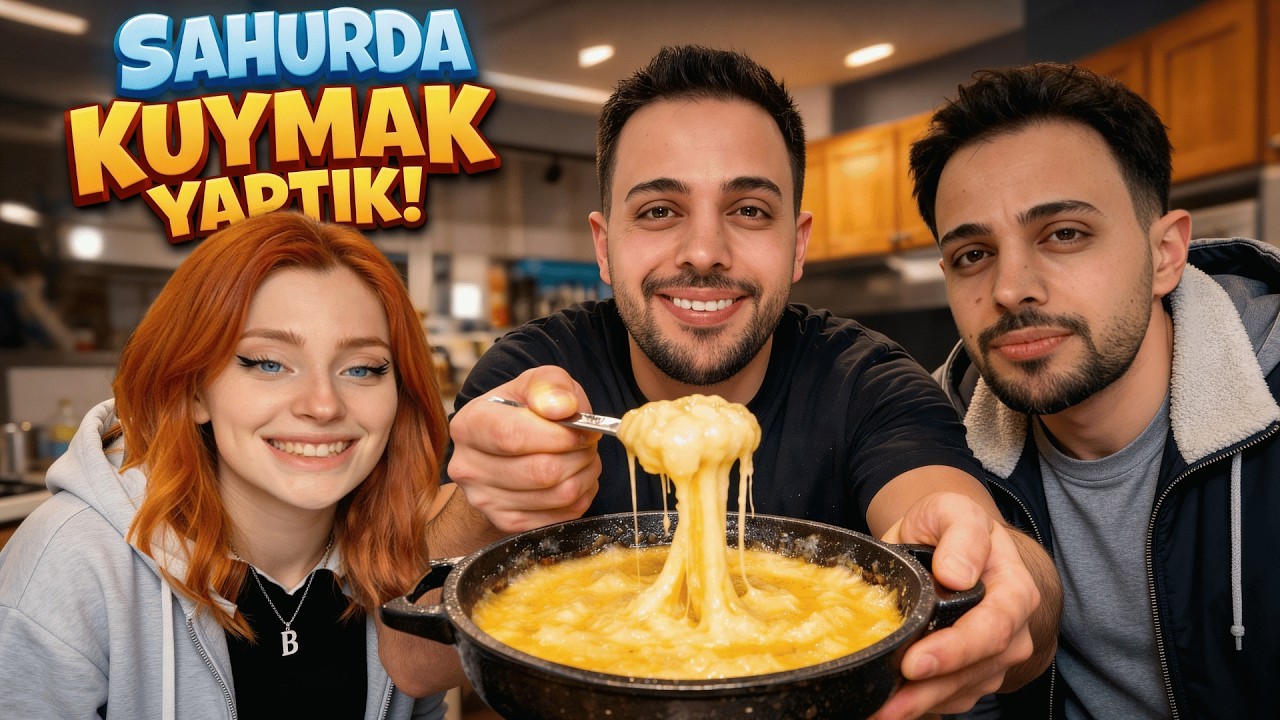 PİDE BURAK İLE SAHURA DOĞRU! İkizim ve Eşime KUYMAK ŞOV 🧀