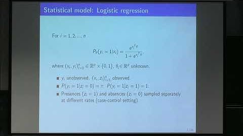 STSW01 | Garvesh Raskutti | Variable selection and classification with largescale presence only data