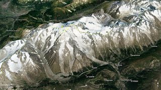 Das Mont Blanc-Bergmassiv mit Google Earth 3D - UHD/4K  Mai 2020 / May 2020