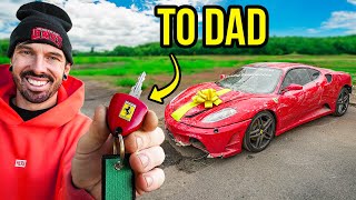 I REBUILT A WRECKED FERRARI THEN GAVE IT TO MY DAD image