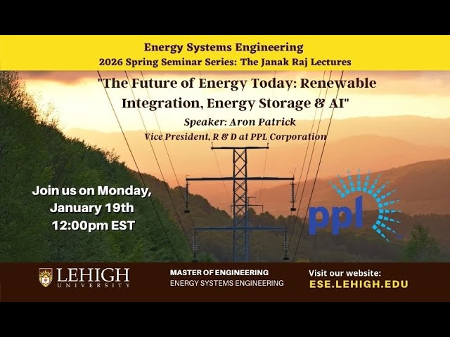 ESE Spring Seminar #1, Jan 19, 2026, PATRICK: "The Future of Energy Today"