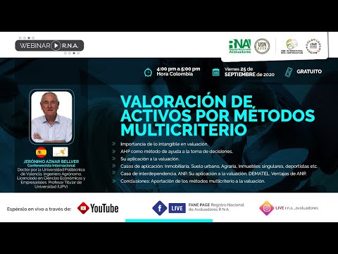 [WEBINAR RNA] VALORACIÓN DE ACTIVOS POR MÉTODOS MULTICRITERIO