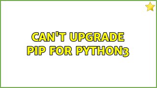 Ubuntu: Can't upgrade pip for python3