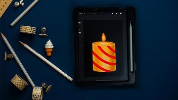How can you draw This CANDLE in PROCREATE | Procreate easy drawing tutorial