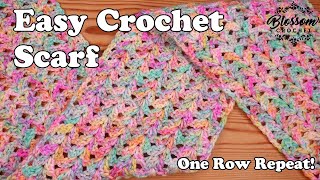 Crochet An Easy Scarf for beginners too! One row repeat  Double V Stitch