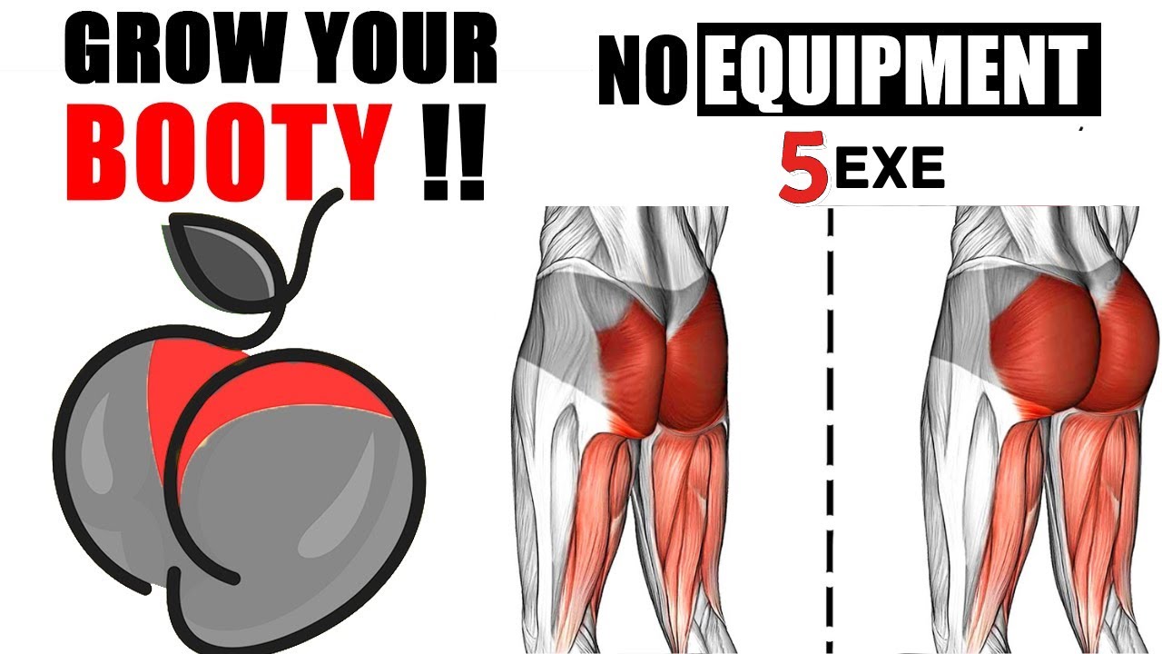 5 Best Exercises to Grow Your Glutes - Butt Workout At Home - YouTube