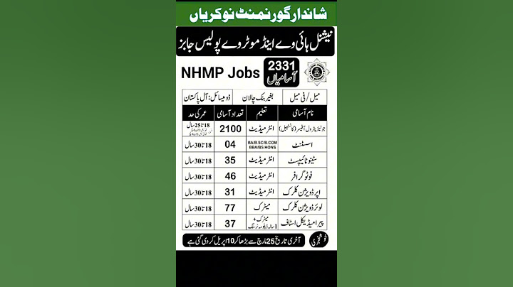 Motorway Police Jobs||NHAMP Jobs