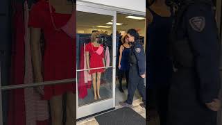 Woman acts like a mannequin to escape from the police #shorts