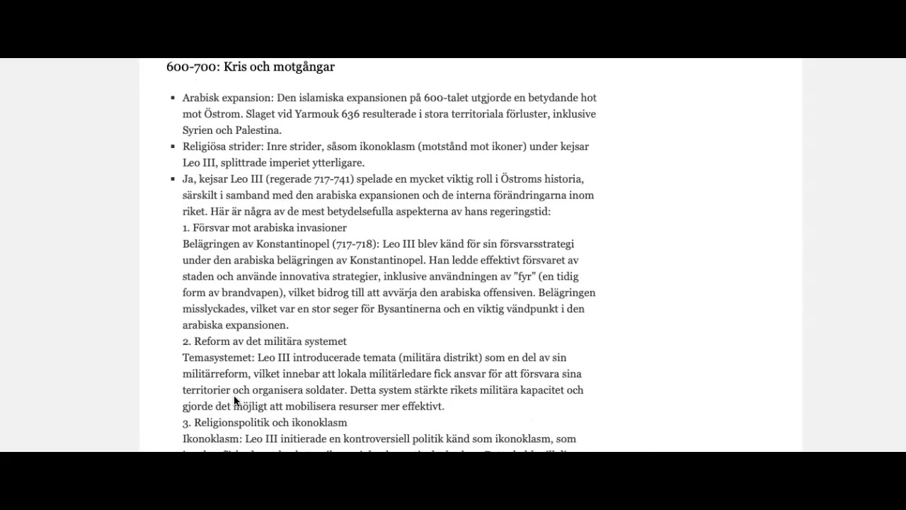 Världens historia del 7: Bysantinska rikets Shistoriaammanfattning matematik 4 kursen.