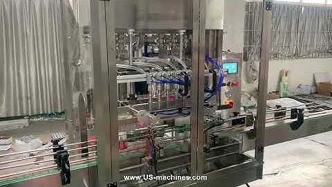 Automatic servo motor driven type liquid bottle filling machine testing video