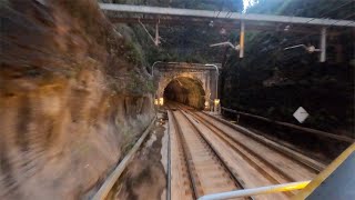 Driver's view from Lithgow up through the ten tunnels  Quad C class  February 2023