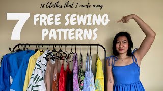 Me Makes using 7 FREE SEWING PATTERNS🧵🪡 Beginner Friendly 💙