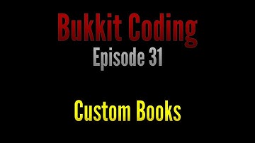 Bukkit Coding 1.11 | Episode 31 - Custom Books