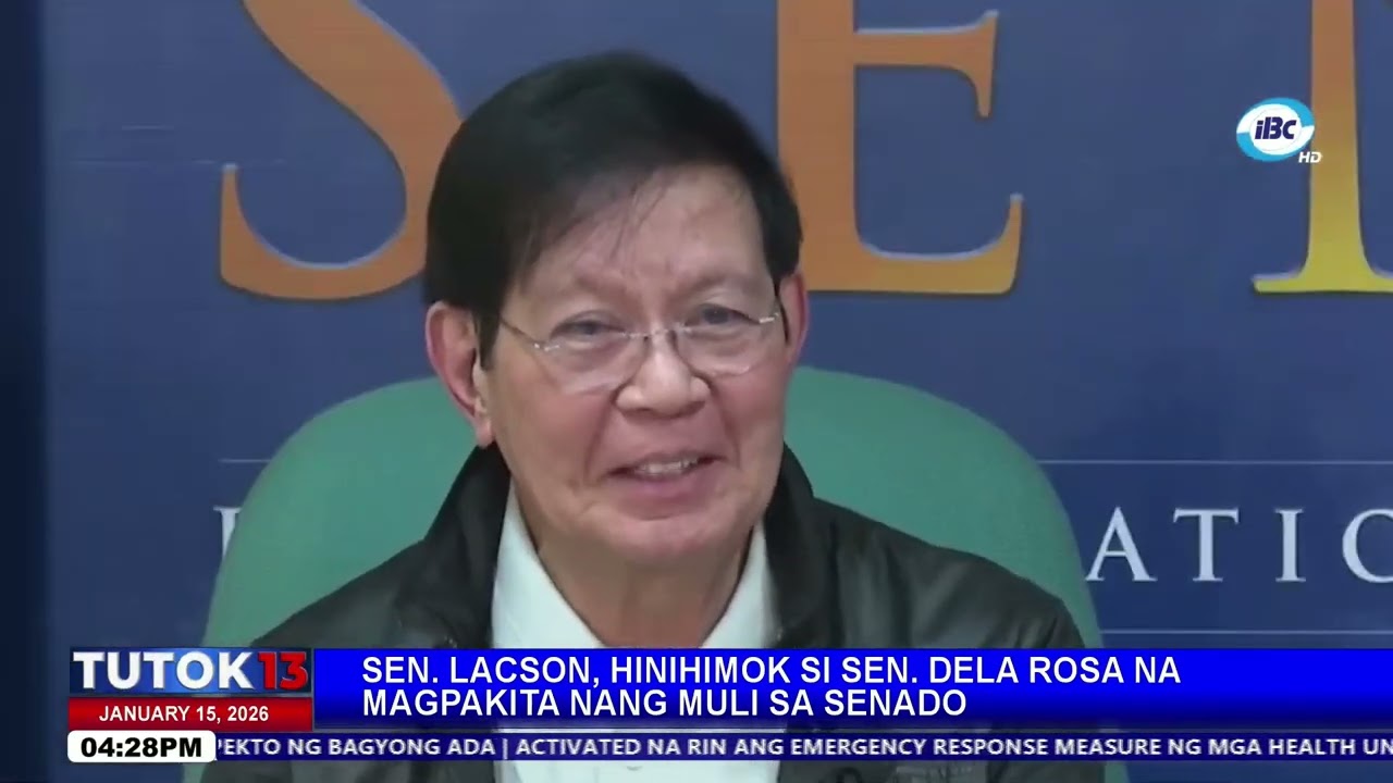 Sen. Lacson, hinihimok si Sen. Dela Rosa na magpakita nang muli sa Senado | Tutok 13
