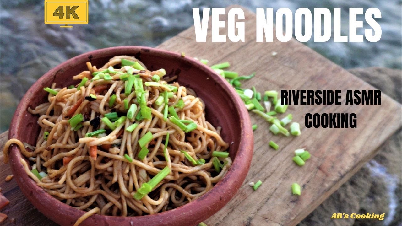 Made this Veg Noodles at Riverside | Veg Noodles/Chowmein Recipe | Indian ASMR Cooking