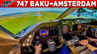 Silkway Boeing 747-400 Cockpit Baku🇦🇿 to Amsterdam🇳🇱 by Just Pilots 102,613 views 3 months ago 1 hour, 57 minutes