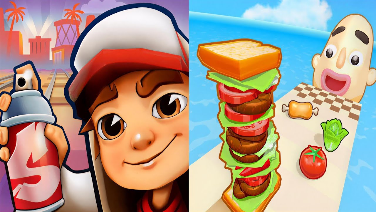 Sandwich Run VS Subway Surfers 💥 Max All Levels SpeedRun Gameplay 