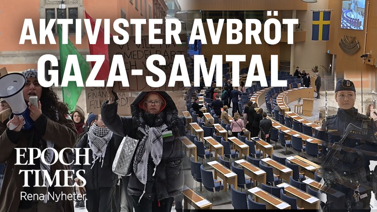Aktivister avbryter Gaza-debatt under diplomatiskt besök