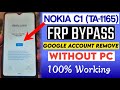 Nokia C1 TA 1165 Frp Bypass Without Pc - Nokia Ta 1165 Google Account Remove Without Computer 2024