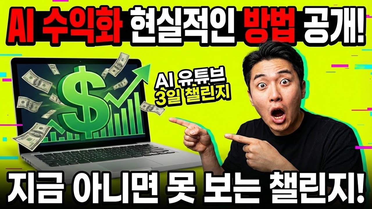 곧 삭제될 영상 [무료 Live 특강] 2026년 AI유튜브 올려보기 3일 챌린지 (1일차)