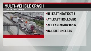 Rollover crash causes delays on Route 581
