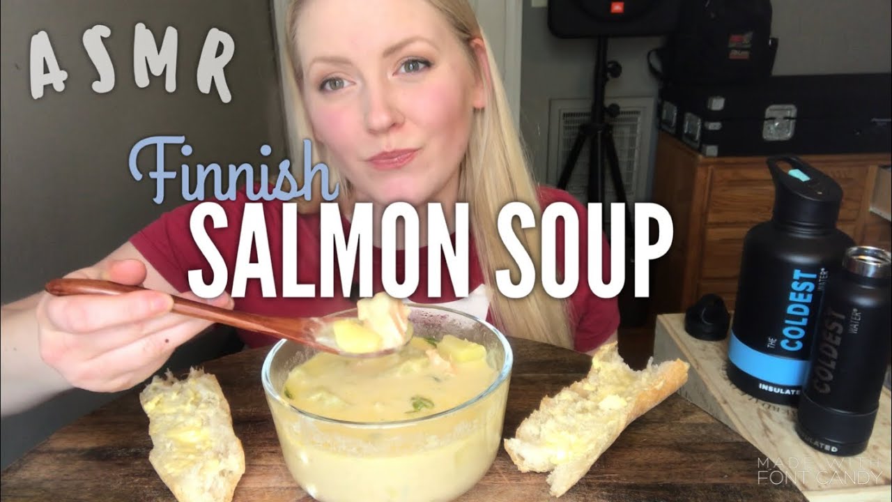 Finnish SALMON SOUP 🥣 ~ ASMR MUKBANG Relaxing Eating Sounds