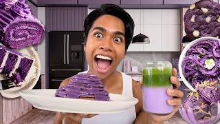 ONLY Eating Ube Foods for 24 HOURS! (i turned purple lol)