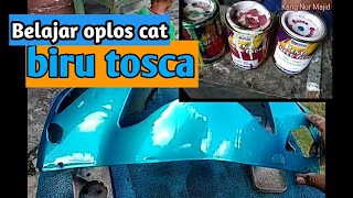 Cara oplos cat biru toska