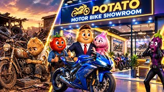 Details 😱Kabaar Se Milli Bike Ko Gareeb Aloo ny Racing Bike Bana Diya | Baingan Hairan🔥😱 #vegetablestory  Update