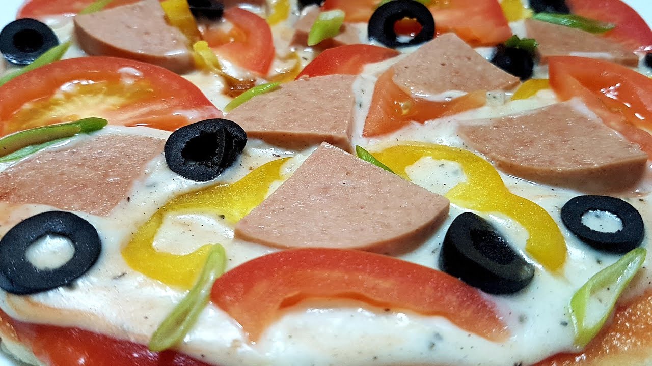 Pizza without cheese, without yeast, without oven for 10 minutes from 2