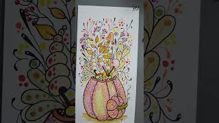 Zentangle Meets Watercolor Pumpkin 🖋️🎃