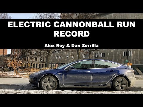 Alex Roy & Dan Zorrilla Set New Electric Cannonball Run Record in Tesla Model 3