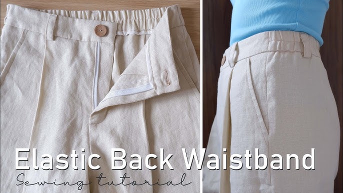 How To Sew Half Elastic Waistband, Elastic Back Waistband Sewing Tutorial