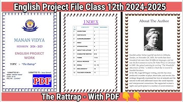 The Rattrap Class XII English Project File || With PDF || CBSE 2024-2025 || #cbse