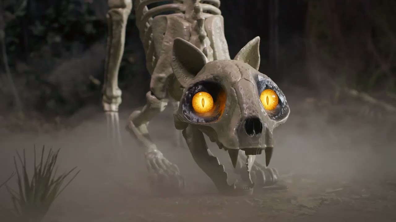 Home Depot Halloween - 5 ft. Long Grave & Bones LED Skelly's Cat
