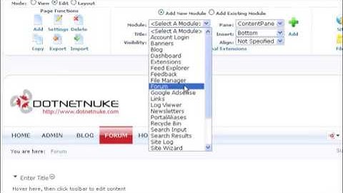 How to Install an Additional Forum Module in DotNetNuke - ISPAZE.COM