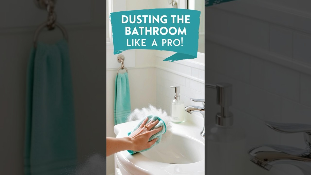 Cleaning Hacks:Dusting the Bathroom Like a Pro! 🧼✨