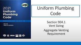 Aggregate Venting in the Uniform Plumbing Code