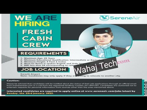 Serene Air lines Jobs 2022 – Air Port jobs