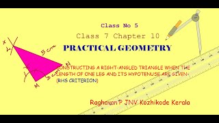 CONSTRUCTING A RIGHT-ANGLED TRIANGLE WITH RHS CRITERION Class 7 Chapter 10 PRACTICAL GEOMETRY emaths