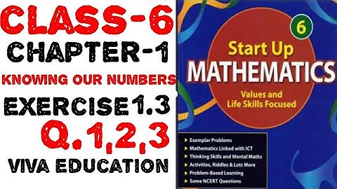 Start up mathematics  class -6 chapter -1 exercise -1.3 question 1, 2 and 3