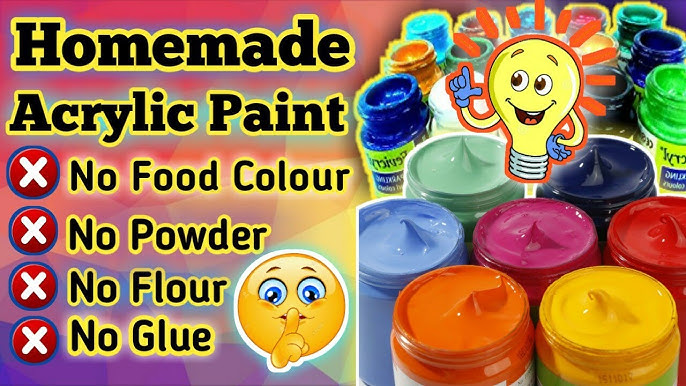 How to make homemade paint with old Crayon/homemade acrylic paint/How to  make Acrylic paint at home 