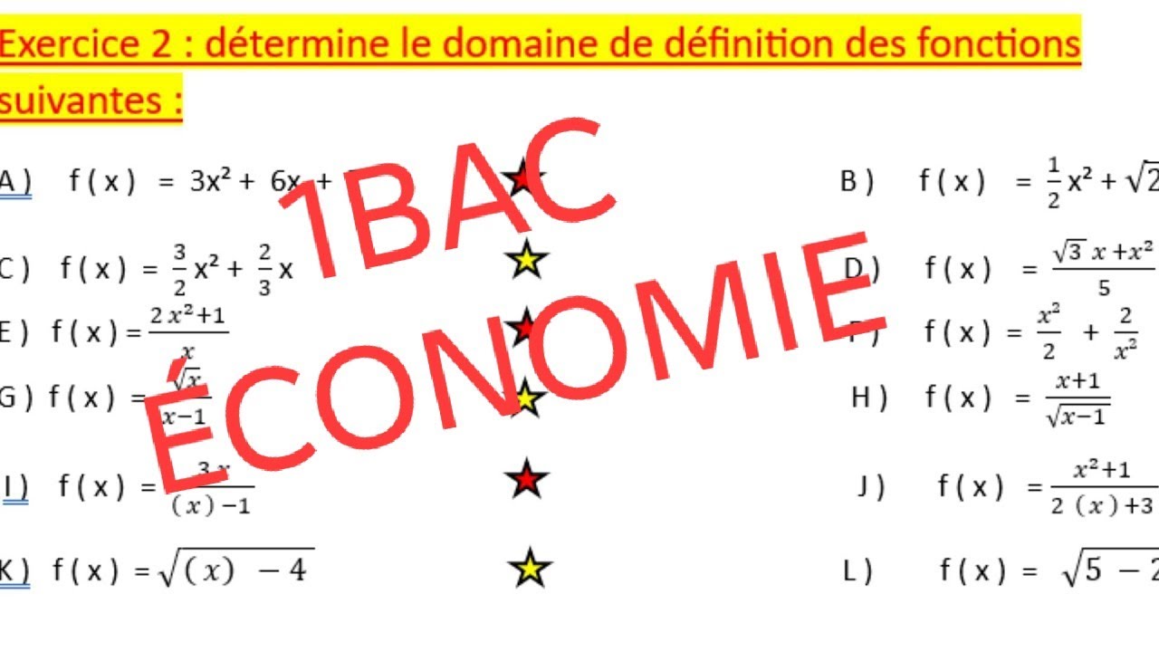 Généralité sur les fonctions exercées corrigé tronc commun - YouTube