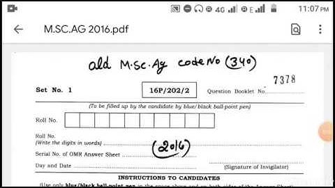 M.Sc.Ag entrance exam paper BHU 2016 | BHU 2016 m.sc.ag entrance paper