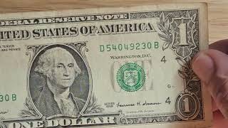 I just found a dollar bill from 1999!